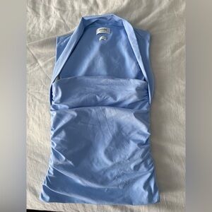 Aritzia Contour Blue Ruched Sleeveless Top Women’s Small